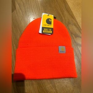 new with tags bright orange Carhartt beanie Adult One size